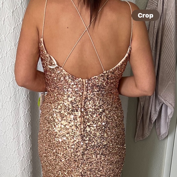 Party Gown. Ombré Pink and Gold. Sequin. - Picture 7 of 14